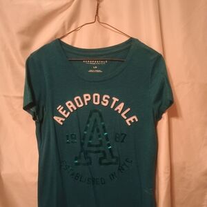 Aeropostale Deep Teal Crew Neck Tee